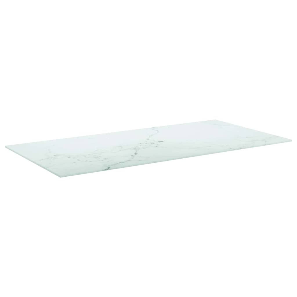 Vidaxl tafelblad 100x50 cm 6 mm gehard glas met marmeren design wit