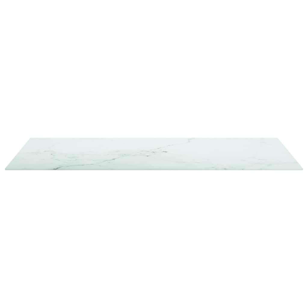 Vidaxl tafelblad 100x50 cm 6 mm gehard glas met marmeren design wit