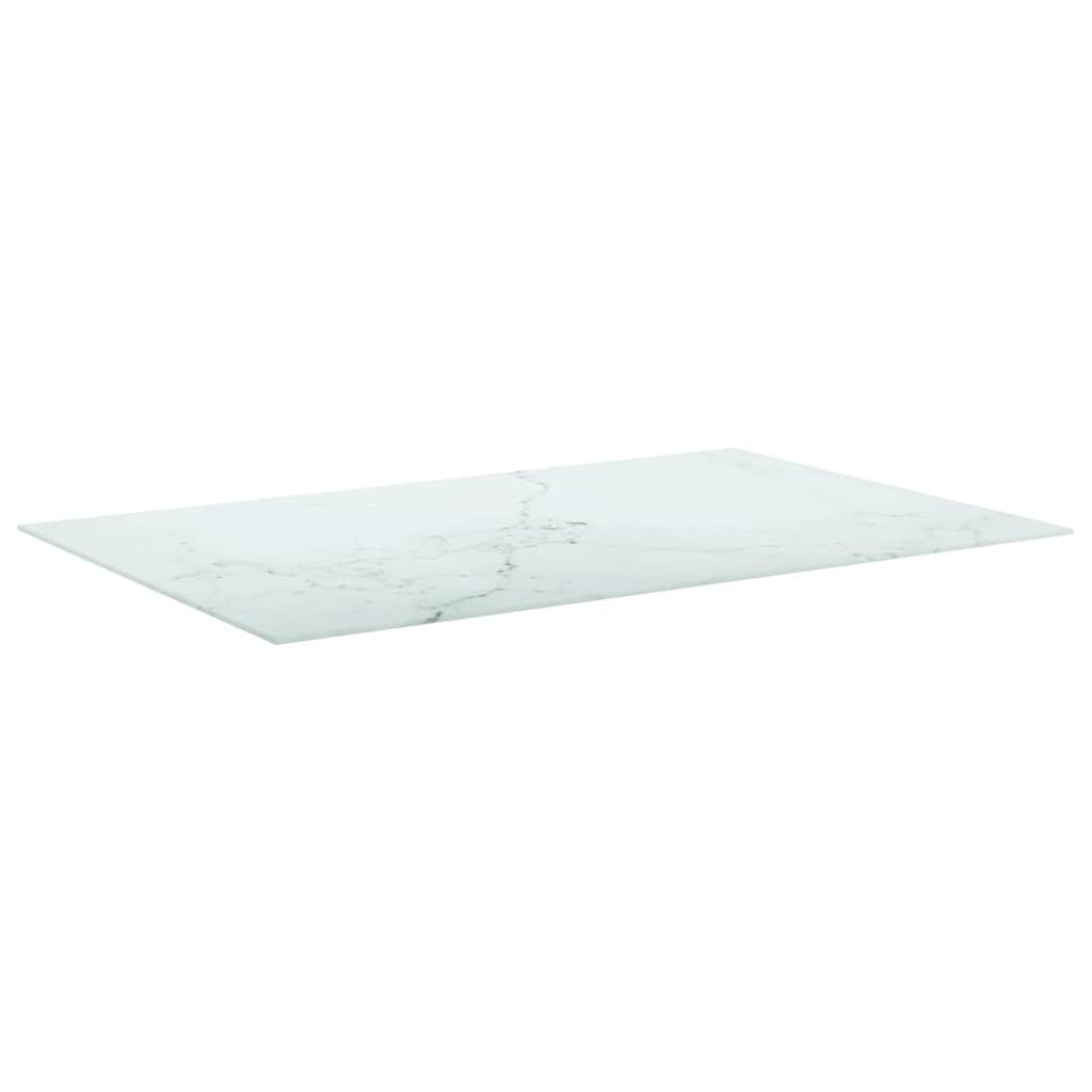 Vidaxl tafelblad 120x62 cm 8 mm gehard glas met marmeren design wit