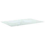 Vidaxl tafelblad 120x62 cm 8 mm gehard glas met marmeren design wit