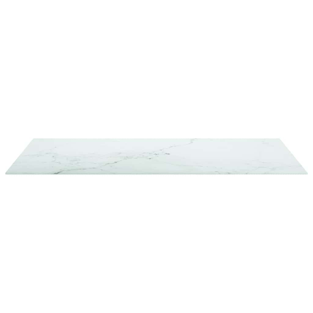 Vidaxl tafelblad 120x62 cm 8 mm gehard glas met marmeren design wit