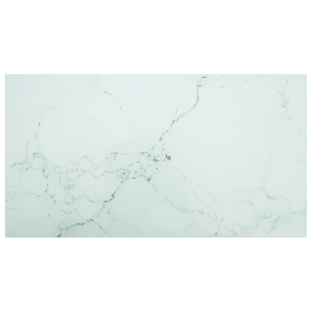 Vidaxl tafelblad 120x65 cm 8 mm gehard glas met marmeren design wit