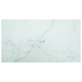 Vidaxl tafelblad 120x65 cm 8 mm gehard glas met marmeren design wit
