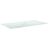Vidaxl tafelblad 120x65 cm 8 mm gehard glas met marmeren design wit