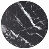 Vidaxl tafelblad ø30x0,8 cm gehard glas met marmerontwerp zwart