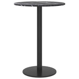 Vidaxl tafelblad ø30x0,8 cm gehard glas met marmerontwerp zwart
