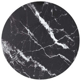 Vidaxl tafelblad ø40x0,8 cm gehard glas met marmeren design zwart