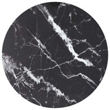 Vidaxl tafelblad ø60x0,8 cm gehard glas met marmeren design zwart