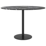 Vidaxl tafelblad ø60x0,8 cm gehard glas met marmeren design zwart