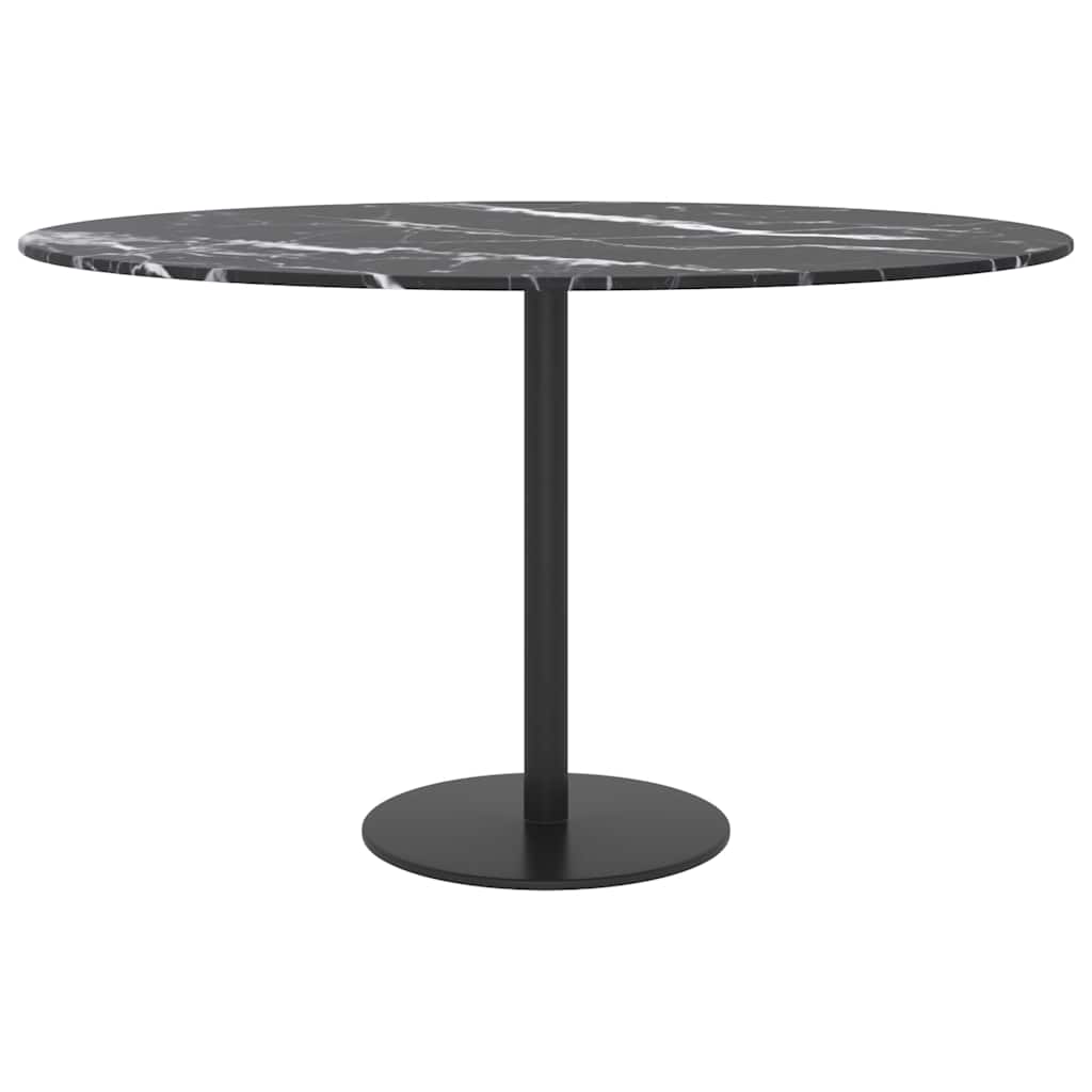 Vidaxl tafelblad ø70x0,8 cm gehard glas met marmeren design zwart
