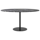 Vidaxl tafelblad ø80x1 cm gehard glas met marmeren design zwart