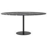 Vidaxl tafelblad ø90x1 cm gehard glas met marmeren design zwart