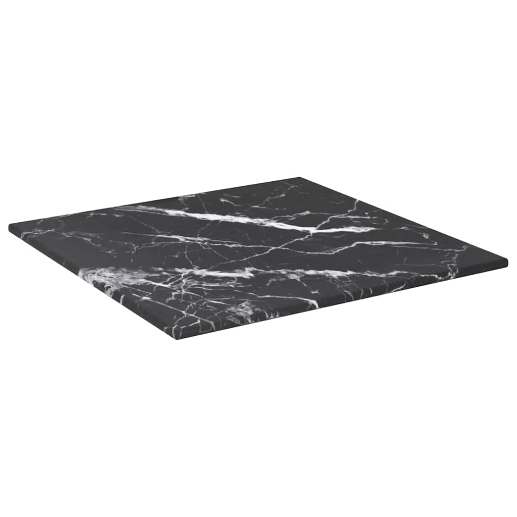 Vidaxl tafelblad 30x30 cm 6 mm gehard glas met marmeren design zwart