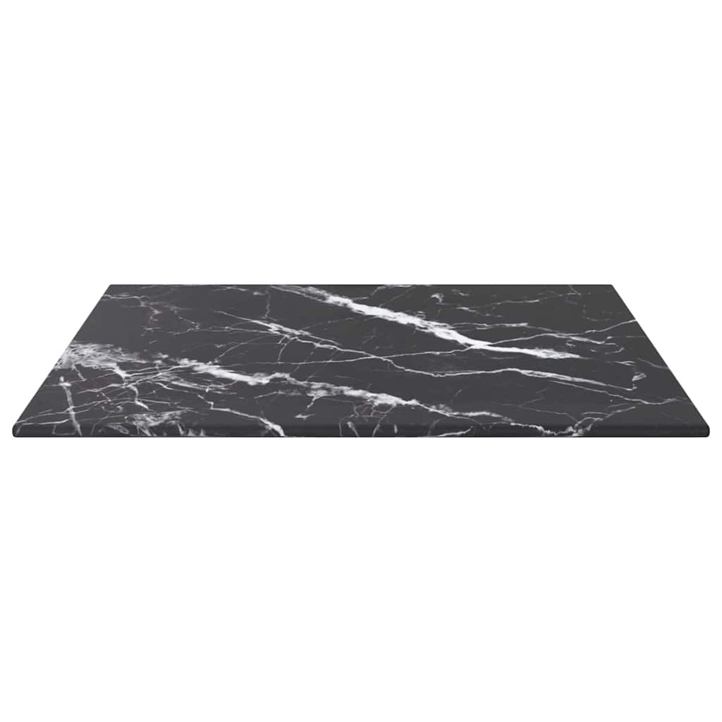 Vidaxl tafelblad 40x40 cm 6 mm gehard glas met marmeren design zwart