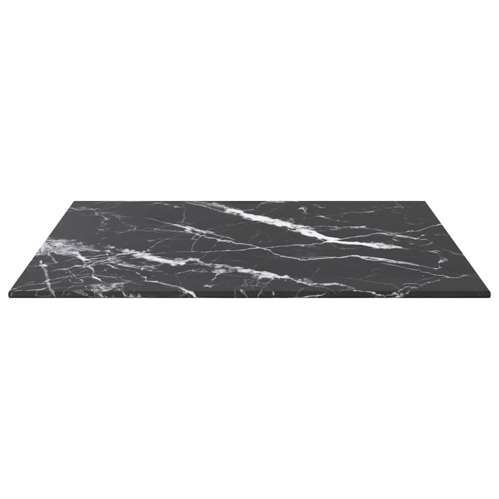 Vidaxl tafelblad 50x50 cm 6 mm gehard glas met marmeren design zwart