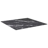 Vidaxl tafelblad 70x70 cm 6 mm gehard glas met marmeren design zwart