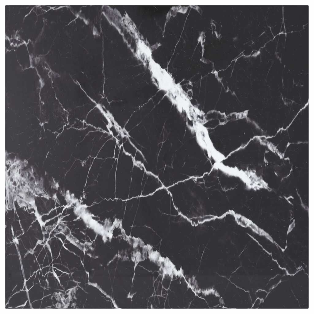 Vidaxl tafelblad 80x80 cm 6 mm gehard glas met marmeren design zwart