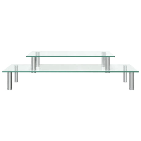 Vidaxl monitorstandaard 2-laags transparant glas