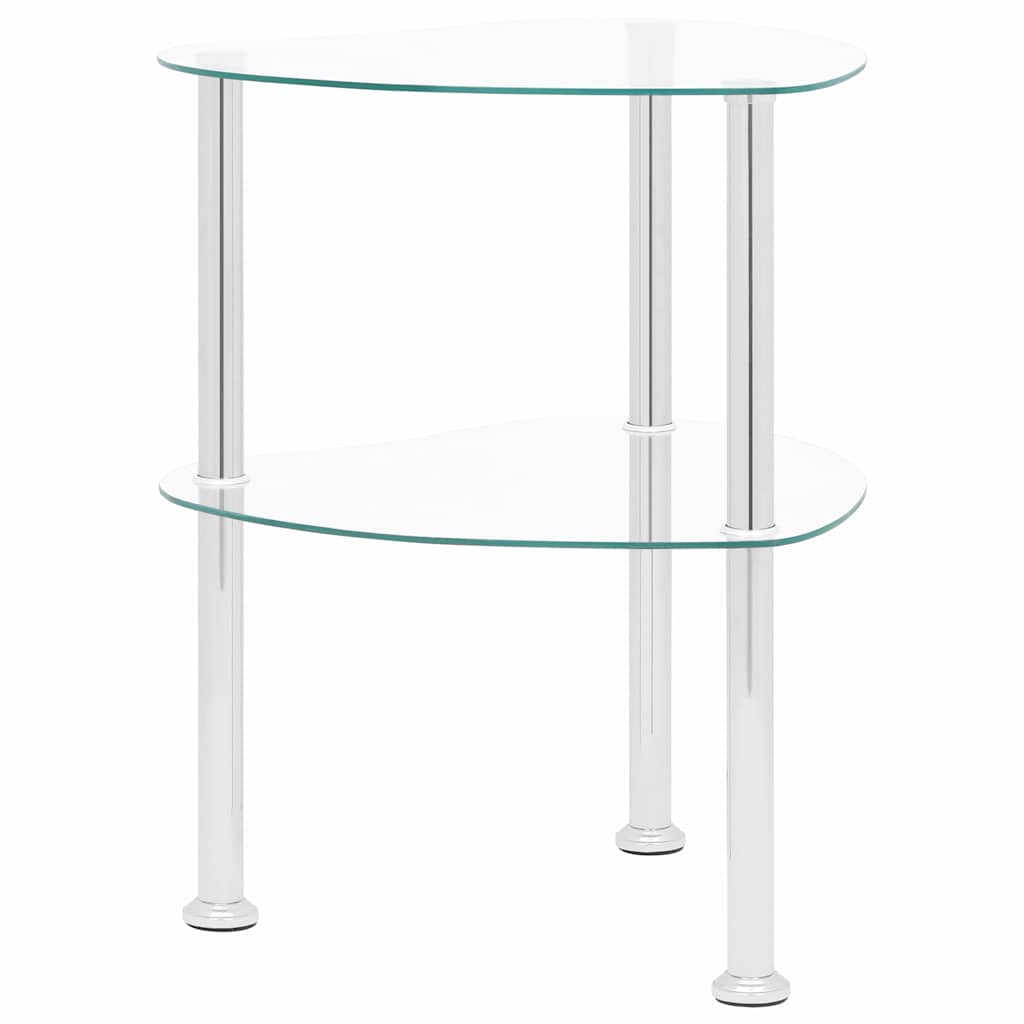 Vidaxl bijzettafel 2-laags 38x38x50 cm gehard glas transparant