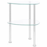Vidaxl bijzettafel 2-laags 38x38x50 cm gehard glas transparant