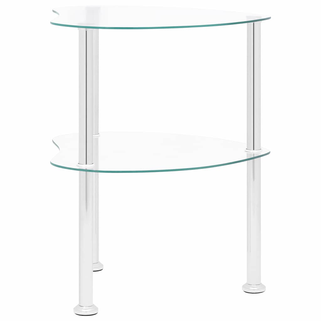 Vidaxl bijzettafel 2-laags 38x38x50 cm gehard glas transparant