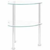 Vidaxl bijzettafel 2-laags 38x38x50 cm gehard glas transparant