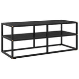 Vidaxl tv-meubel met zwart glas 100x40x40 cm zwart