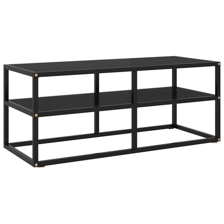 Vidaxl tv-meubel met zwart glas 100x40x40 cm zwart