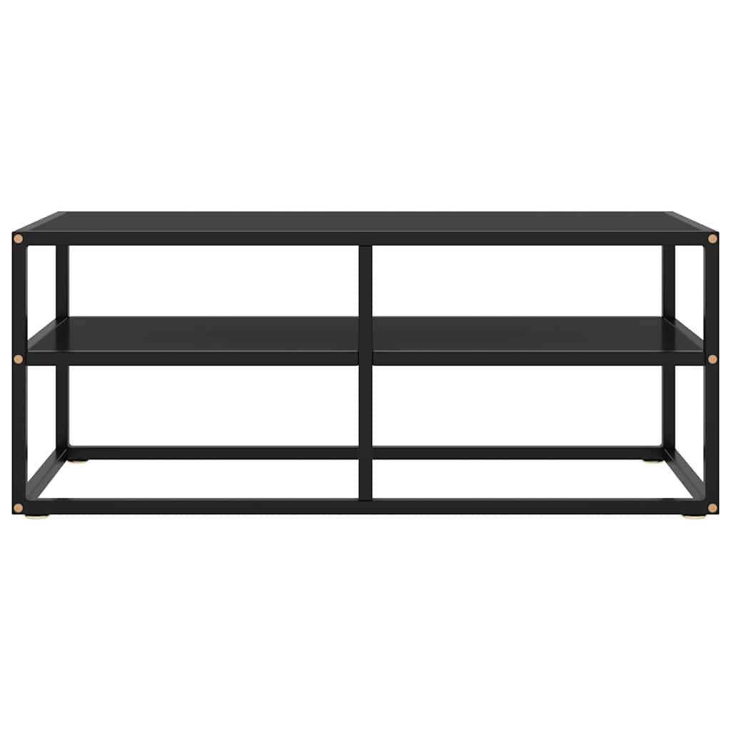 Vidaxl tv-meubel met zwart glas 100x40x40 cm zwart