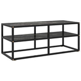 Vidaxl tv-meubel met zwart marmerglas 100x40x40 cm zwart