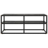 Vidaxl tv-meubel met zwart marmerglas 100x40x40 cm zwart