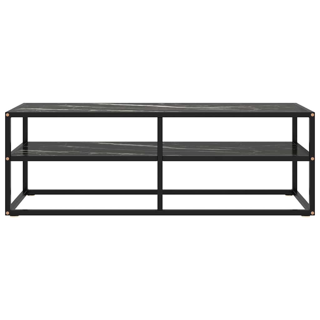 Vidaxl tv-meubel met zwart marmerglas 120x40x40 cm zwart