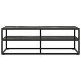 Vidaxl tv-meubel met zwart marmerglas 120x40x40 cm zwart