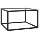 Vidaxl salontafel met gehard glas 60x60x35 cm zwart