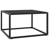 Vidaxl salontafel met zwart glas 60x60x35 cm zwart
