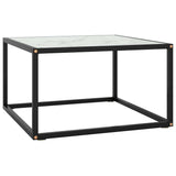 Vidaxl salontafel met wit marmerglas 60x60x35 cm zwart