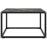 Vidaxl salontafel met zwart marmerglas 60x60x35 cm zwart