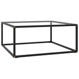 Vidaxl salontafel met gehard glas 80x80x35 cm zwart