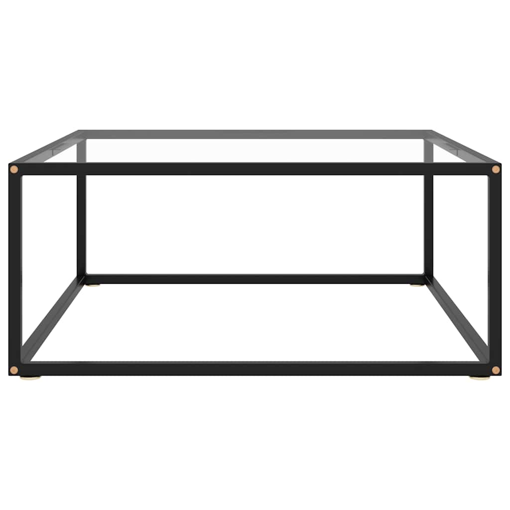 Vidaxl salontafel met gehard glas 80x80x35 cm zwart