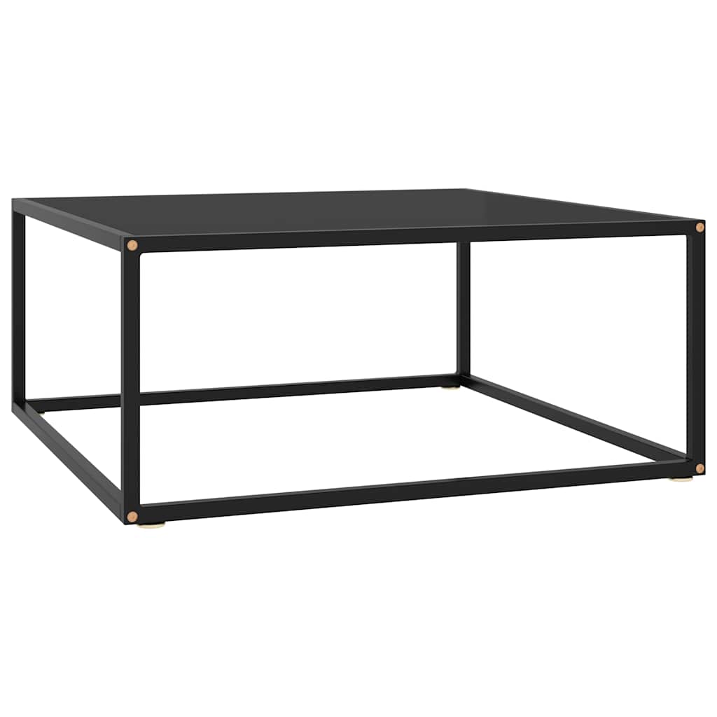 Vidaxl salontafel met zwart glas 80x80x35 cm zwart