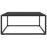 Vidaxl salontafel met zwart glas 80x80x35 cm zwart