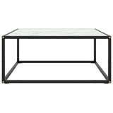 Vidaxl salontafel met wit marmerglas 80x80x35 cm zwart