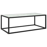 Vidaxl salontafel met wit marmerglas 100x50x35 cm zwart
