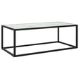 Vidaxl salontafel met wit marmerglas 100x50x35 cm zwart