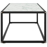 Vidaxl salontafel met wit marmerglas 100x50x35 cm zwart