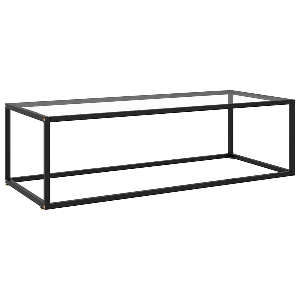 Vidaxl salontafel met gehard glas 120x60x35 cm zwart