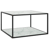 Vidaxl salontafel met wit marmerglas 90x90x50 cm zwart