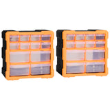 Organizzatori Vidaxl con 12 cassetti 2 PC 26.5x16x26 cm