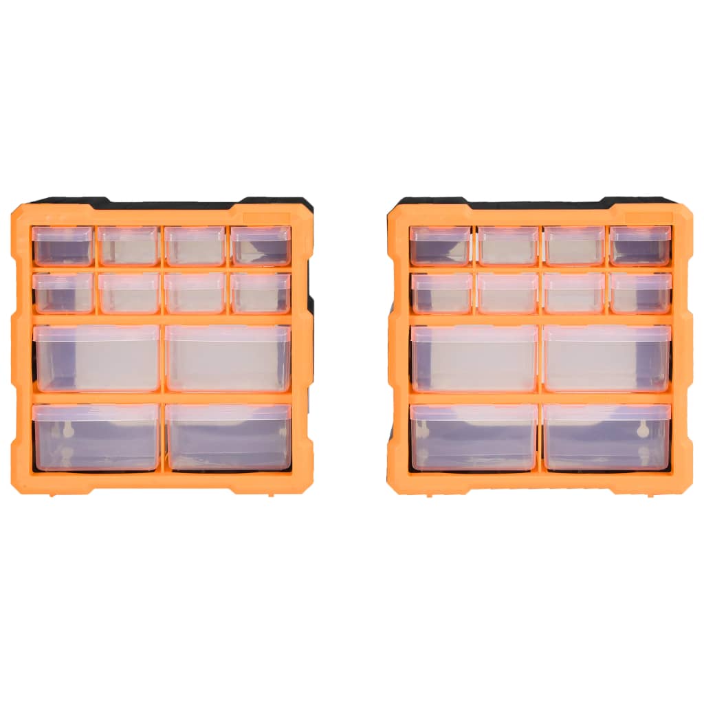 VidaXL Organizers with 12 drawers 2 pcs 26.5x16x26 cm