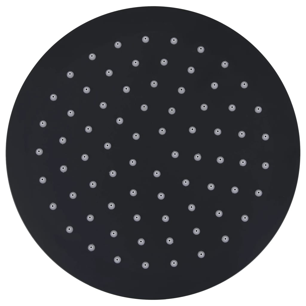 Vidaxl Pain Shower Head Round 20 cm en acier inoxydable noir